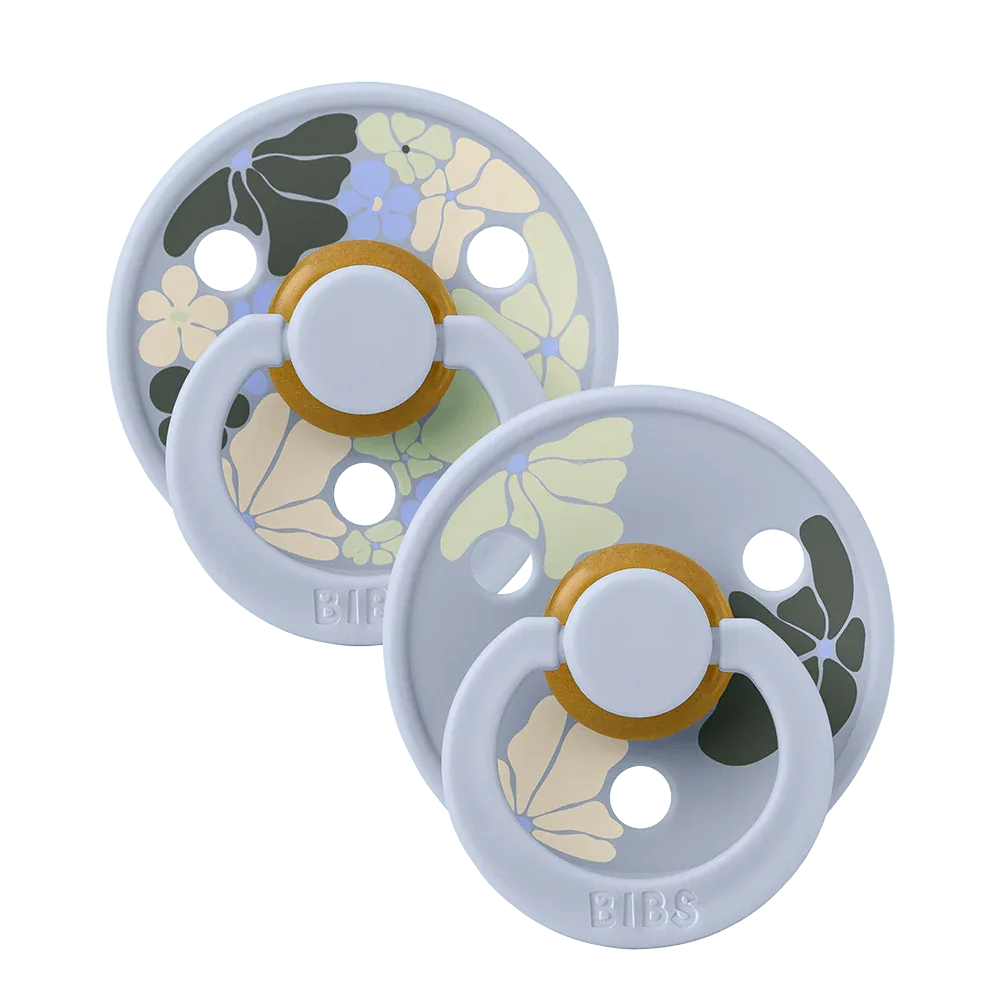 BIBS Studio Colour 2 Pack Morning Bloom Dusty Blue Mix Pacifiers - Gomix Brands Outlet